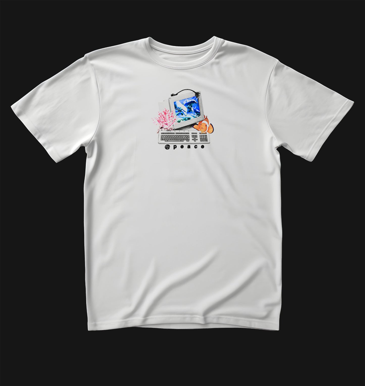 Y2K Frutiger Aero Aquatic 100% Cotton Tee White