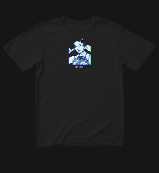 Y2K Glitch 100% Cotton Tee Black