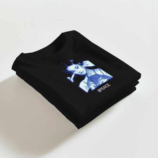 Y2K Glitch 100% Cotton Tee Black